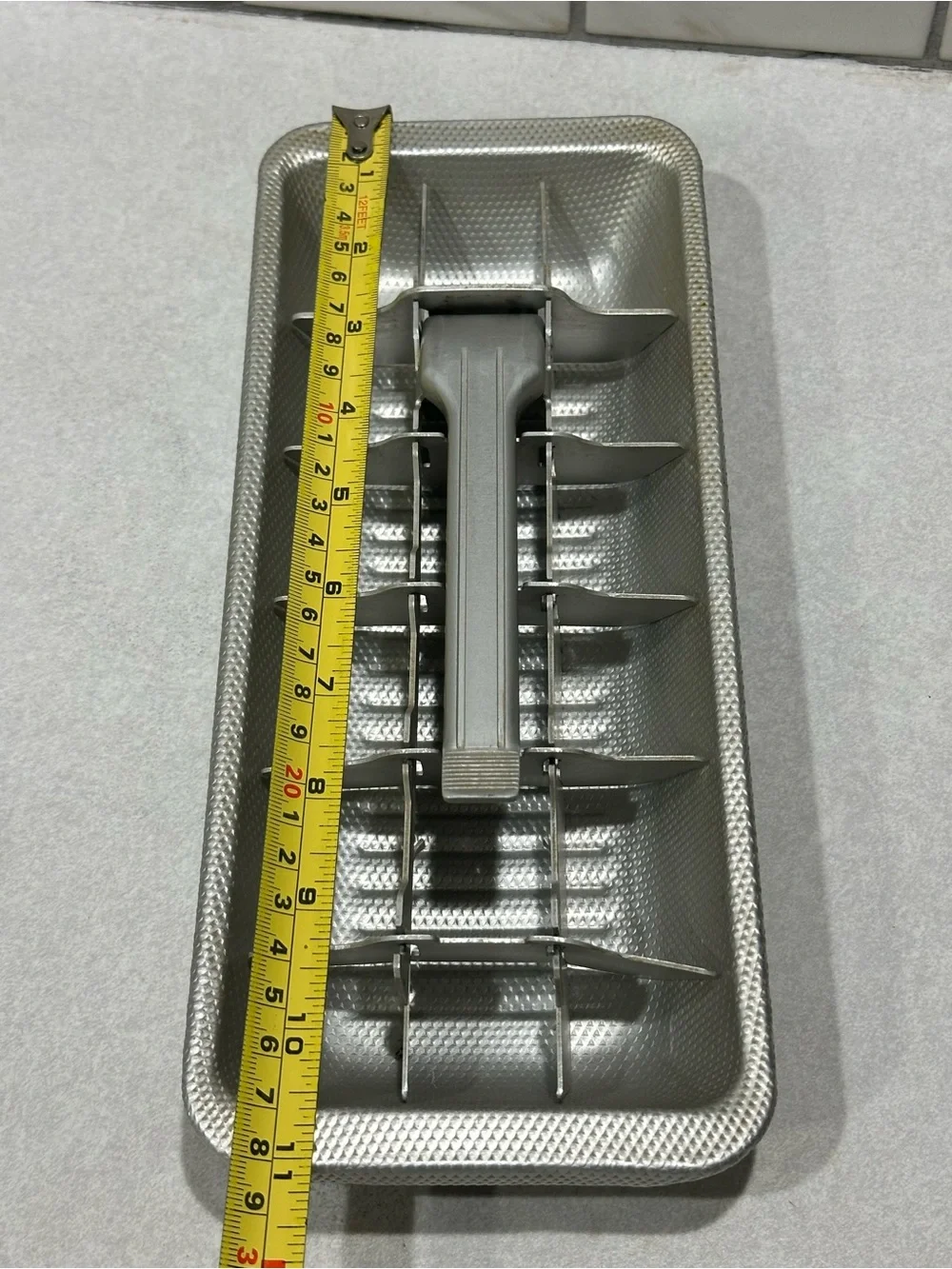 Vintage ALUMINUM ICE CUBE TRAY - 18 Perfect Ice Cubes Some Dents In Aluminum